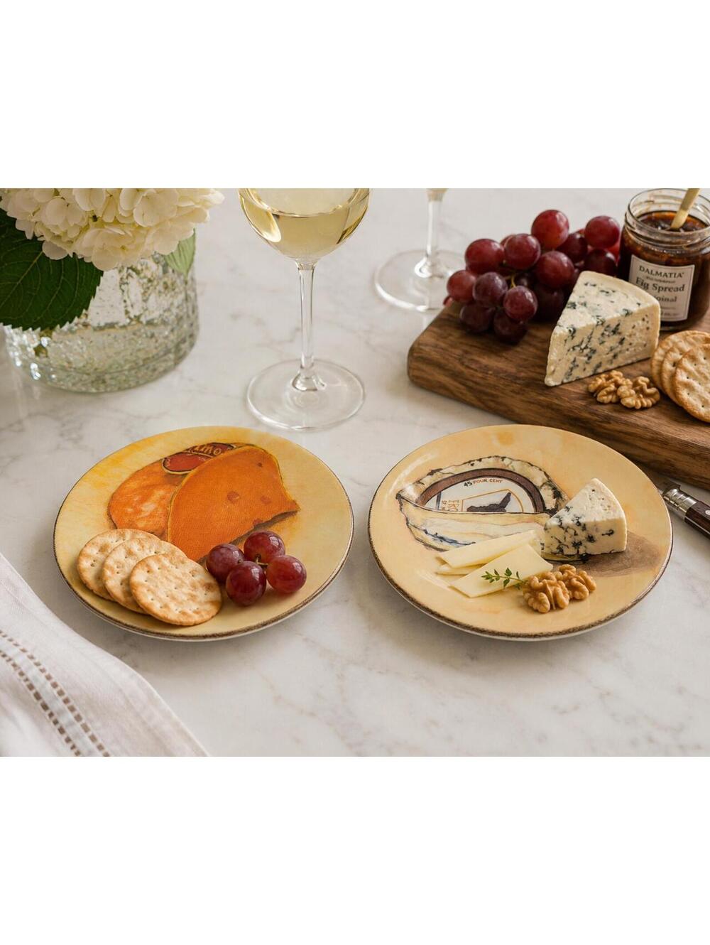 Vintage Williams Sonoma Made in Italy Cheese Plates Set of 2 5" Plates